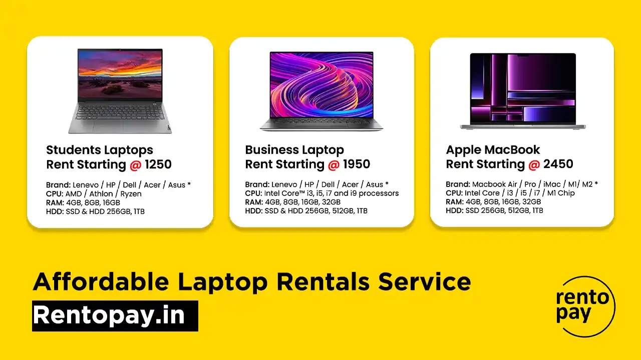 Affordable laptop rental services - Rentopay.in