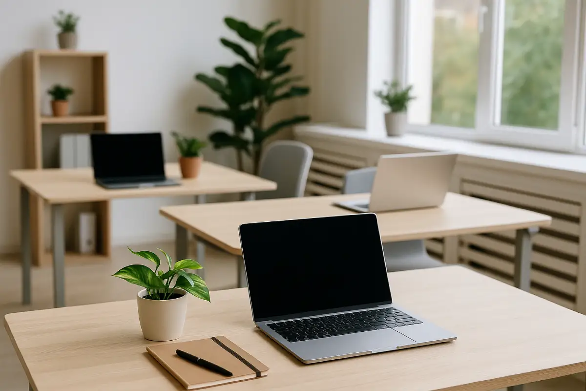 Energy-efficient office setup showing what is green computing in daily use