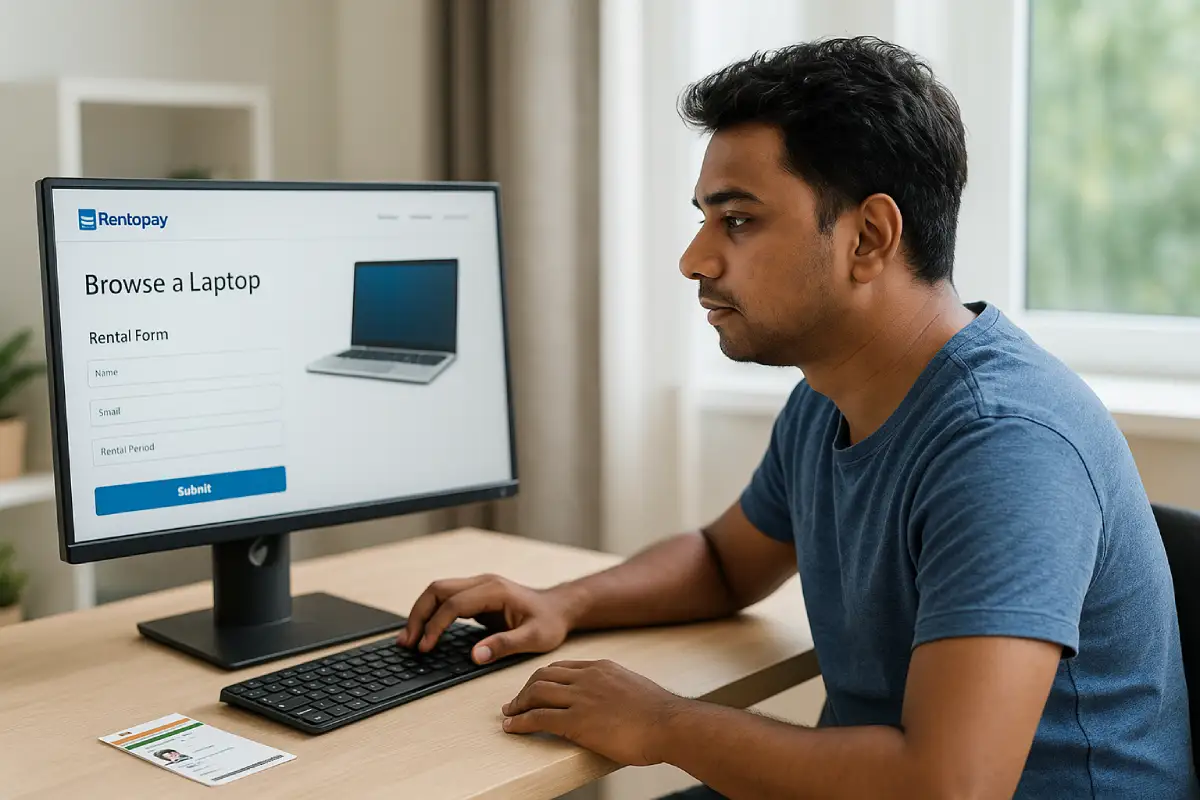 How to rent a computer with ID verification on Rentopay website