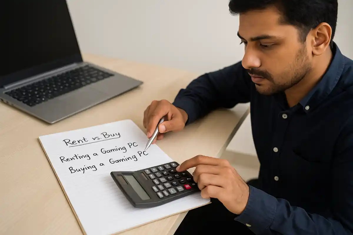 Professional analyzing benefits of rent a gaming pc vs buying