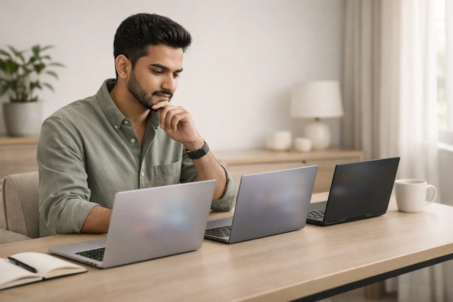 Student comparing laptops with the best battery life in India