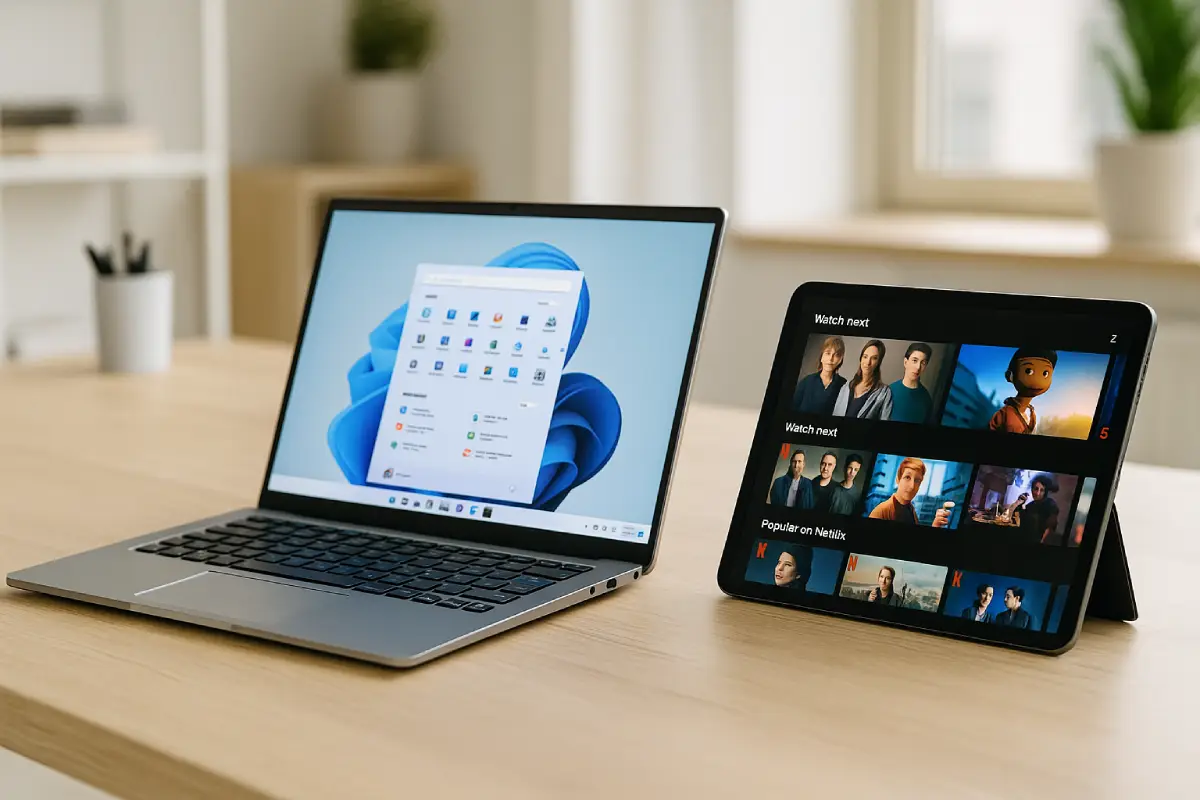 laptop vs tablet performance comparison workspace