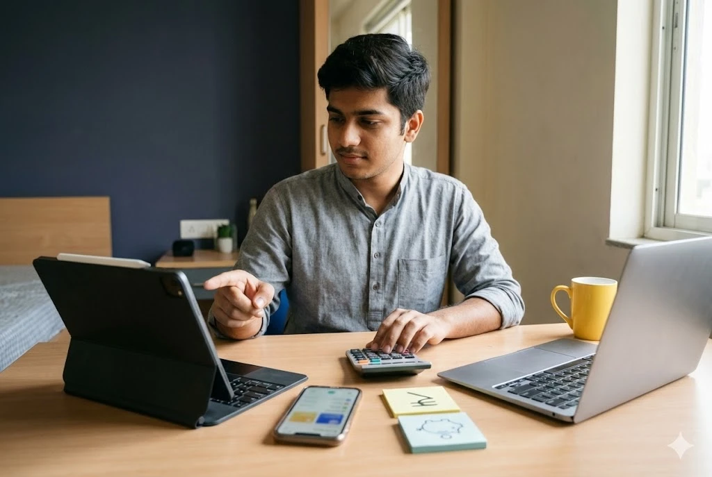 iPad vs laptop cost: Indian student comparing tablet accessories and laptop budget