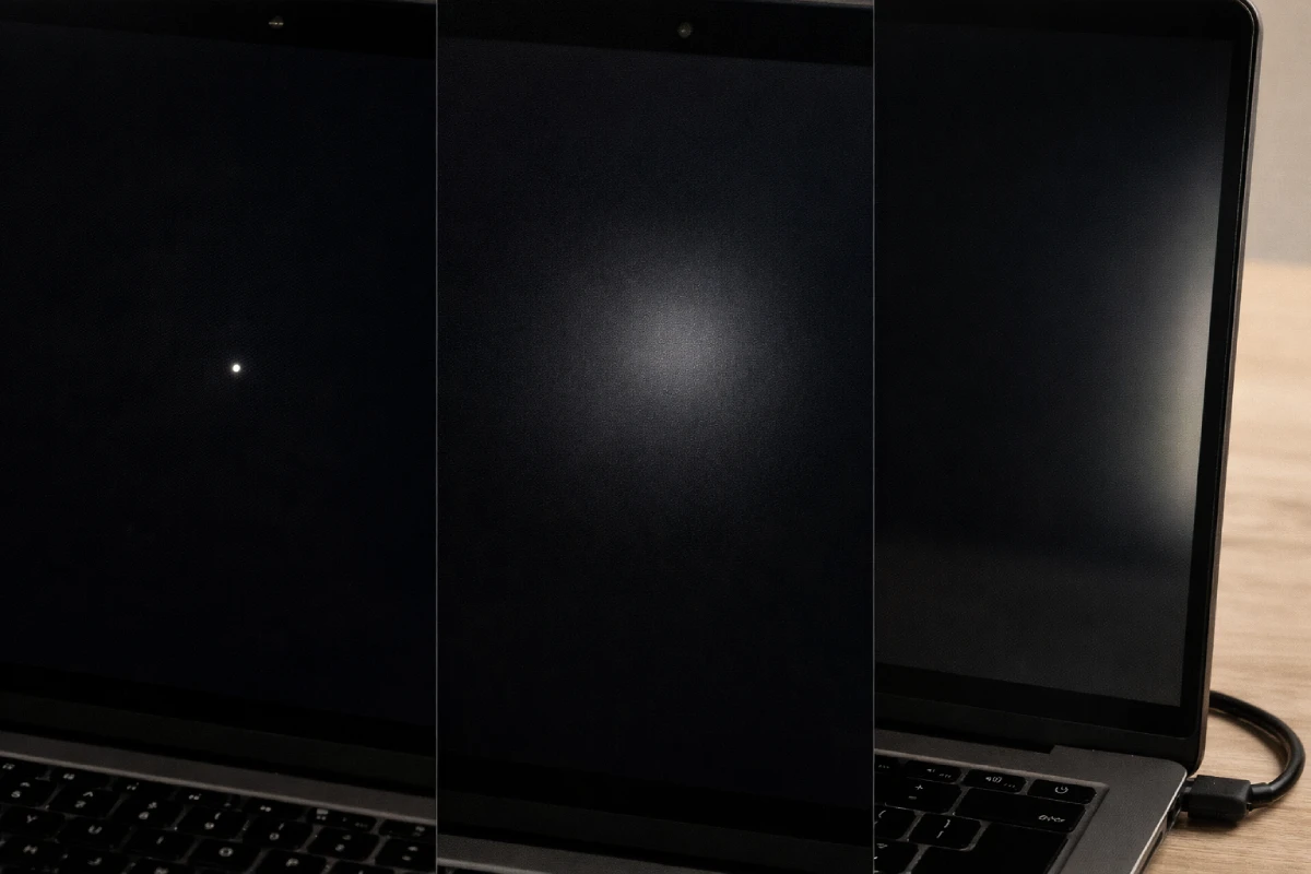 Bright pixel vs LCD pressure damage vs backlight bleed causing white screen spots