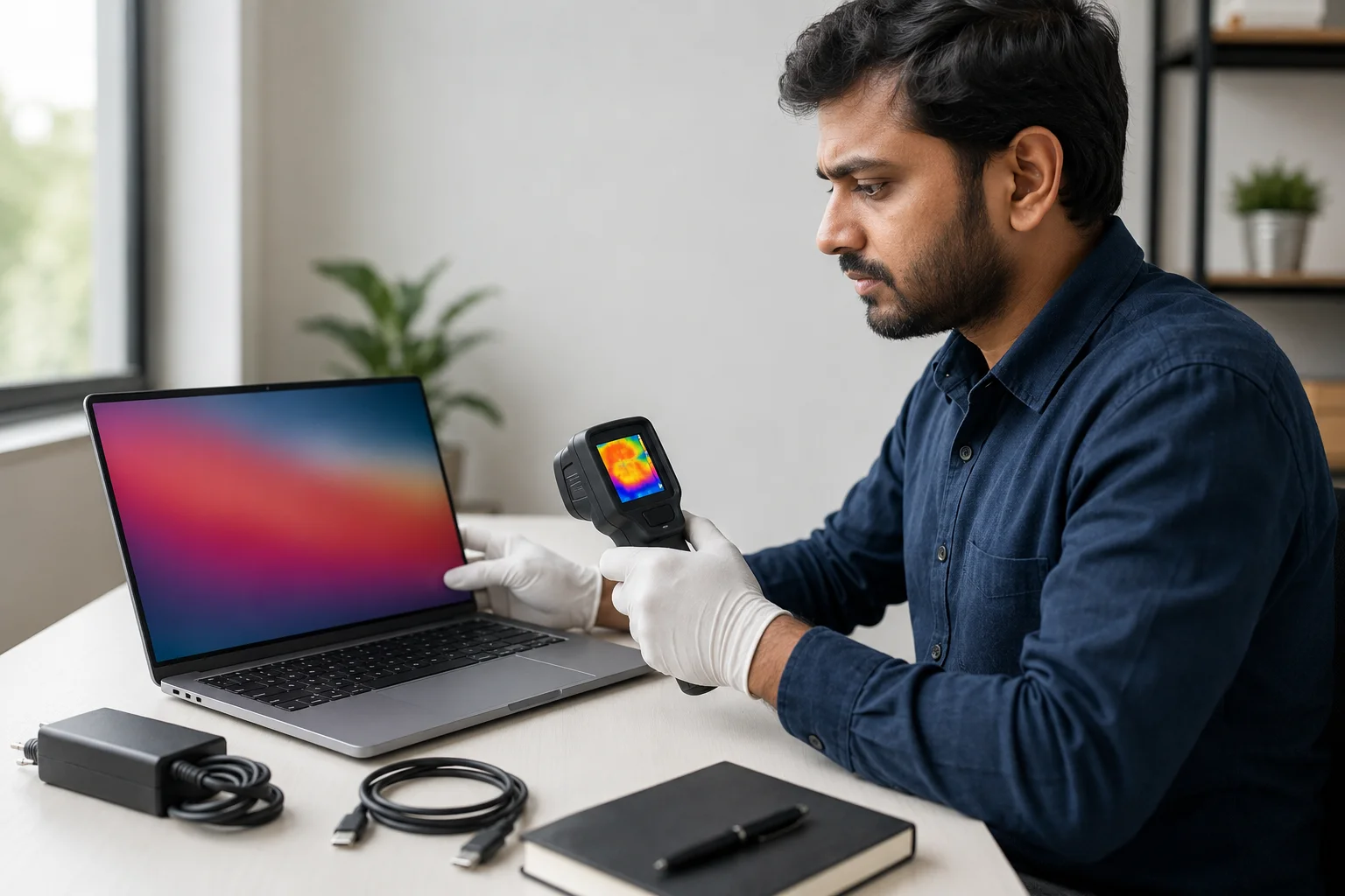 HP laptop quality checks for heat ports battery and display