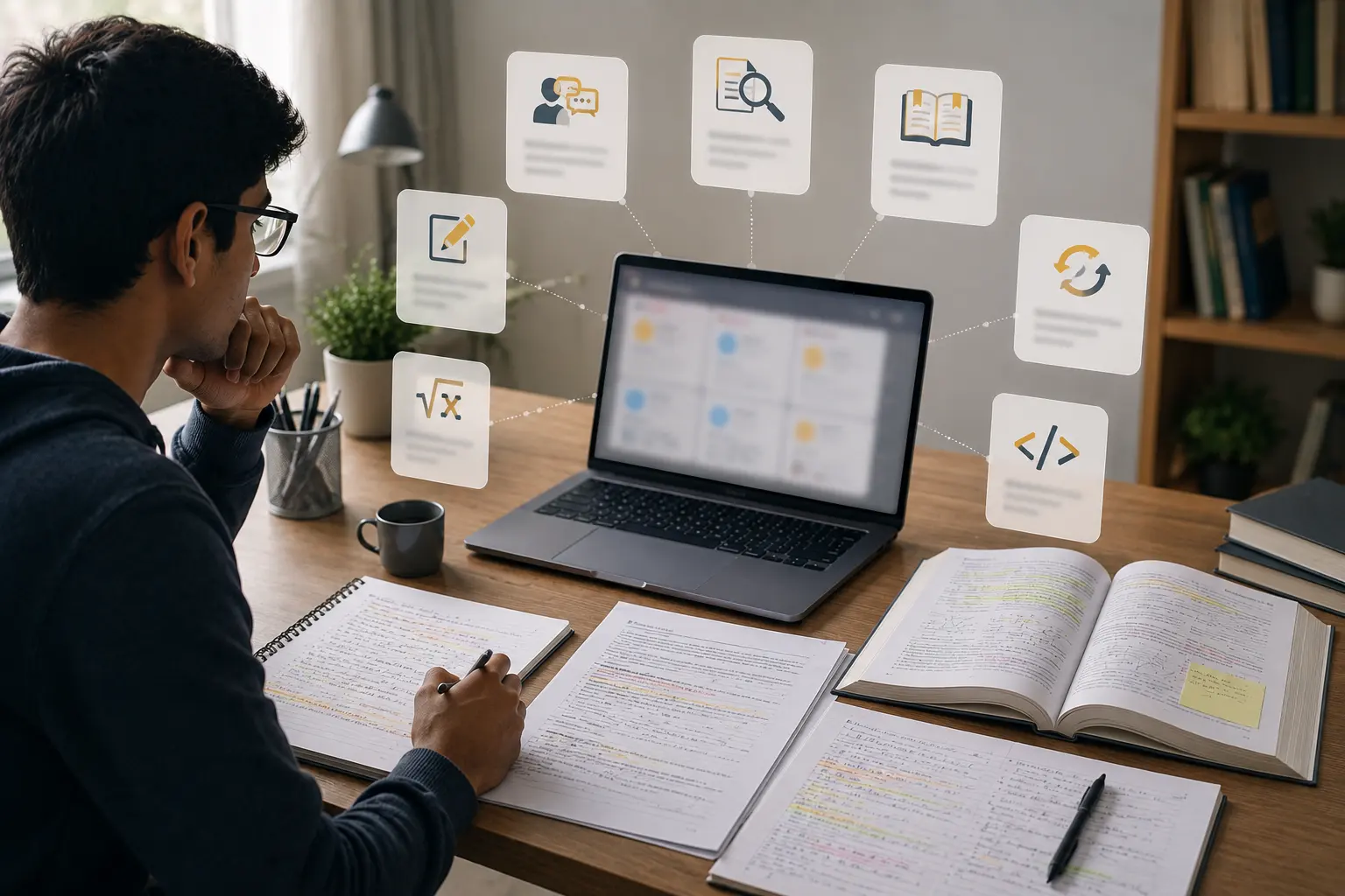 Student choosing the best AI for studying different subjects
