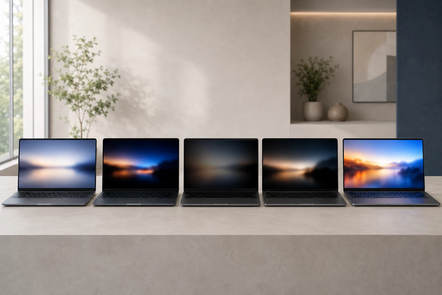 Different screen types compared for colour brightness and viewing angles