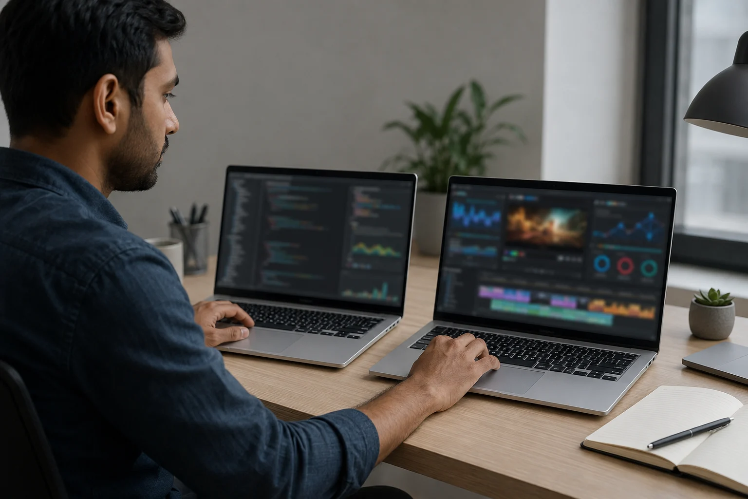 MacBook Air M4 vs M5 performance for coding, AI and creative work

