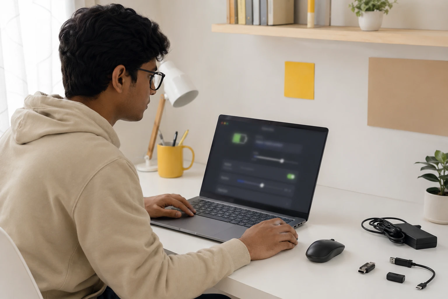 Quick settings to improve laptop battery life