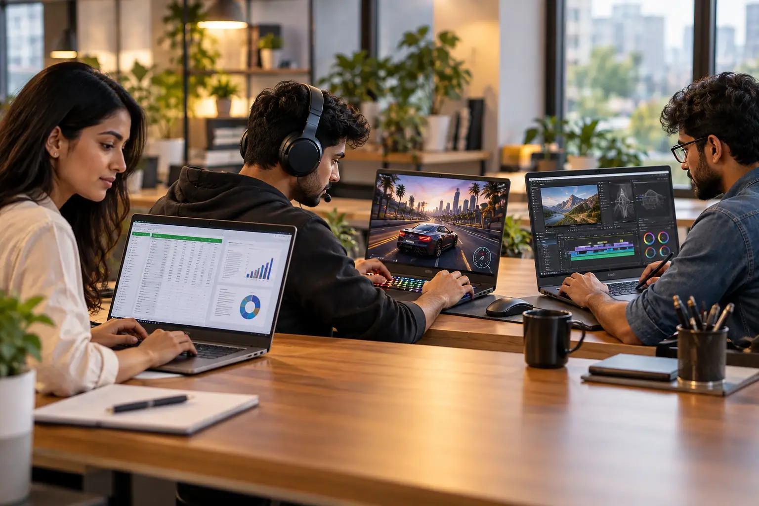 Laptop CPU vs GPU requirements for office work, gaming and creative tasks